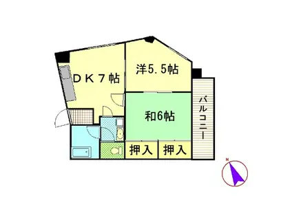 東宝ビル(2DK/3階)の間取り写真