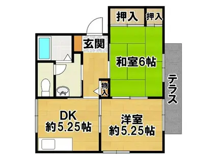 アイズ I番館(2DK/1階)の間取り写真