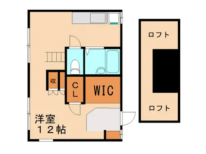 グリーンゲーブル(ワンルーム/1階)の間取り写真