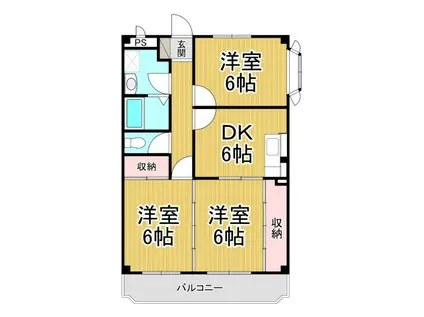 プラムフォレスト(3DK/1階)の間取り写真