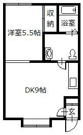 フローレンス(1DK/2階)の間取り写真