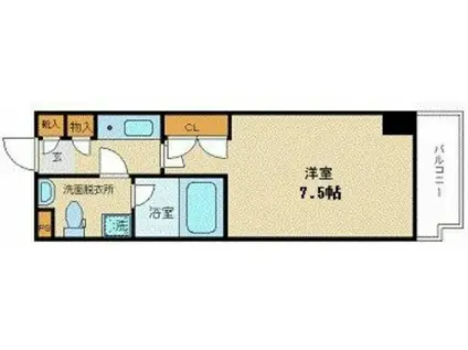 カーサミラ日神パレステージ浜松II(1K/7階)の間取り写真