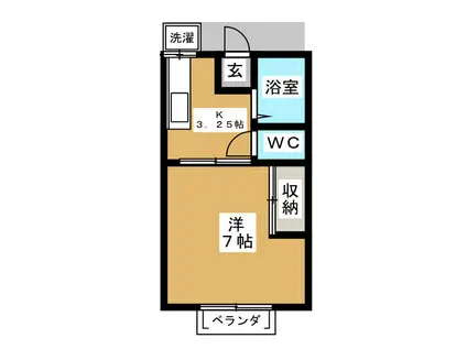 麻生ハイツ(1K/1階)の間取り写真