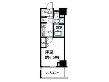 グレイスコート目黒(1K/6階)の間取り写真