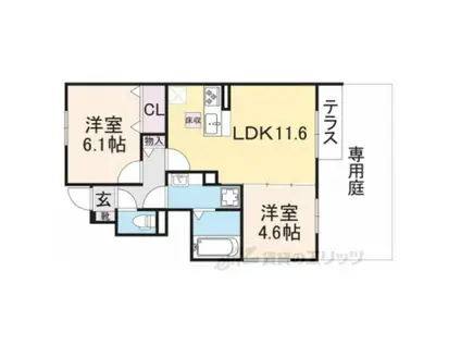 メゾン ソレイユ(2LDK/1階)の間取り写真
