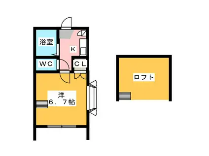 FLATS HAMAMATSU(1K/1階)の間取り写真