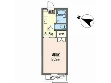 サンライズヒル・セキ(1K/2階)の間取り写真