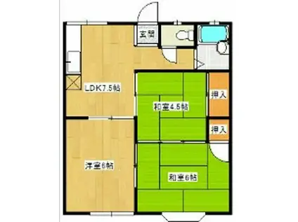 サンシティ宮前(3DK/2階)の間取り写真