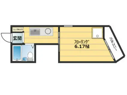 サングレイス西新町(1K/2階)の間取り写真