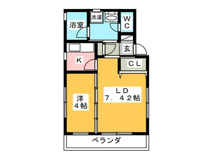 パレスステージ小平(1LDK/2階)の間取り写真