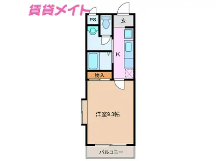 プレミール・レイ(1K/2階)の間取り写真