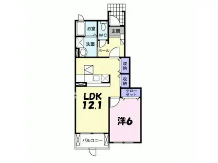 ベル ファミーユI 3番館(1LDK/1階)の間取り写真