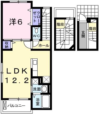 K&YIII(1LDK/3階)の間取り写真