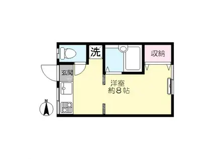 小林ビル(ワンルーム/2階)の間取り写真