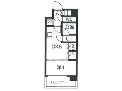 S-RESIDENCE淀屋橋(1DK/11階)の間取り写真