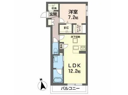 リオリエント九重(1LDK/1階)の間取り写真