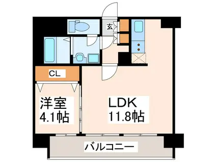 ホワイトステージ水前寺駅(1LDK/5階)の間取り写真