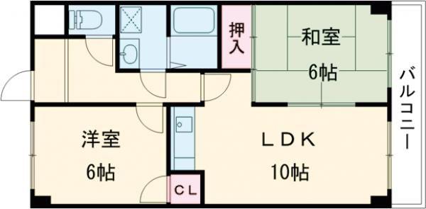 ジョイフル明和(2LDK/3階)の間取り写真