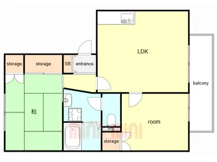HOUSE M2(2LDK/1階)の間取り写真