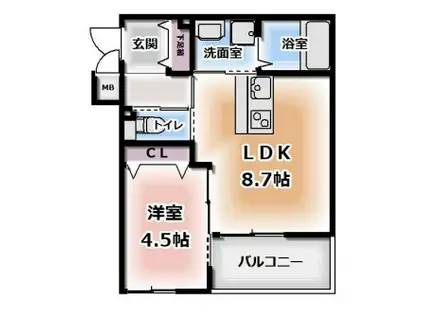 LEI大塚(1LDK/1階)の間取り写真