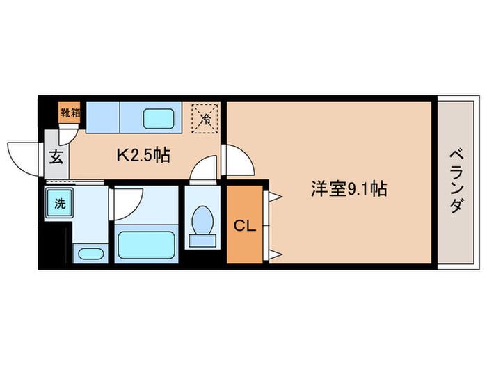 イストアール(1K/3階)の間取り写真