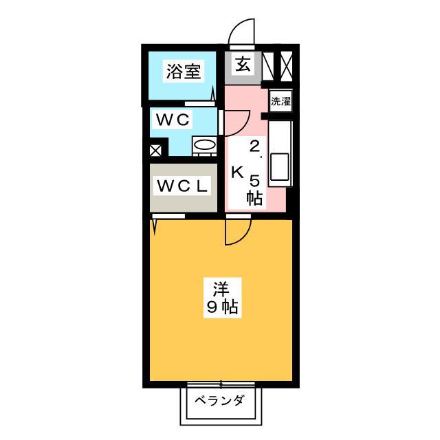 ボナール11(1K/2階)の間取り写真