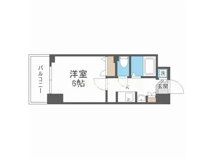 プレサンス中之島公園グラシア(1K/14階)の間取り写真