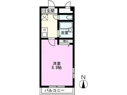 エスエス南越谷ビル(1K/3階)の間取り写真
