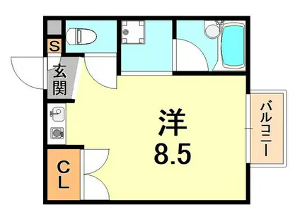 ラムールイワヤ(1K/2階)の間取り写真