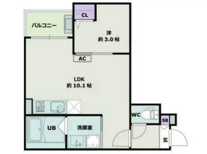 JACK KOSHIRO I(1LDK/3階)の間取り写真