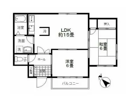 トレビーノマンション(2LDK/1階)の間取り写真