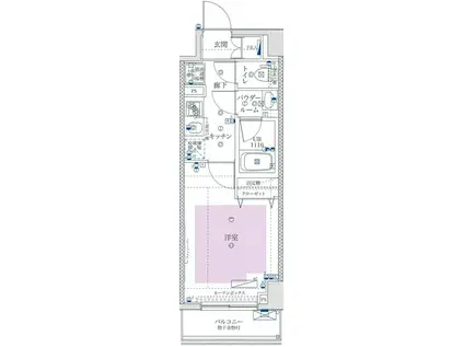 ユリカロゼ西新井(1K/2階)の間取り写真