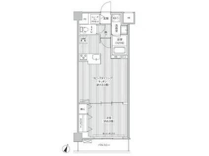 目黒テラス(1LDK/1階)の間取り写真