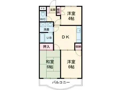 サンロイヤル18(3DK/2階)の間取り写真