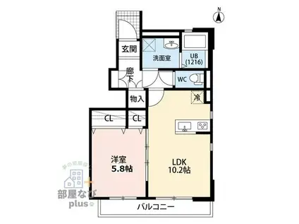 デュラカーサ小山(1LDK/1階)の間取り写真