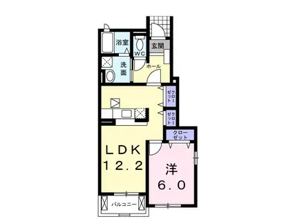 ピュア・キャッスルIII(1LDK/1階)の間取り写真