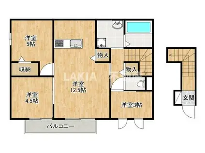 メゾン ド フルールII(2LDK/2階)の間取り写真