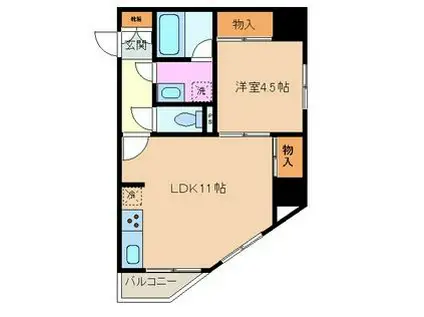 アルテール東日本橋(1LDK/8階)の間取り写真