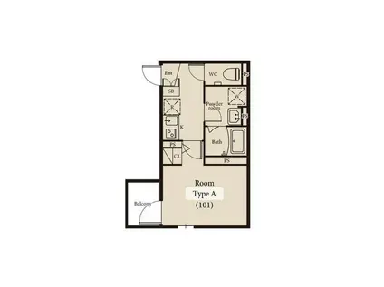 J-MAISON朝霞台(1K/1階)の間取り写真