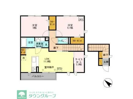 はなみずき (2LDK/2階)の間取り写真