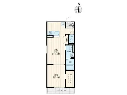 FONTAINE(1LDK/2階)の間取り写真