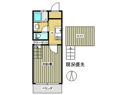 パークアベニュー(1K/1階)の間取り写真