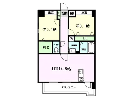N.VILLAGE菊陽(2LDK/8階)の間取り写真