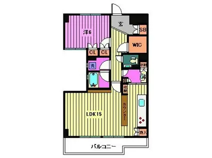 レジェンド東日暮里ウエスト(1SLDK/6階)の間取り写真