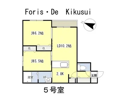 FORIS・DE KIKUSUI(2LDK/1階)の間取り写真