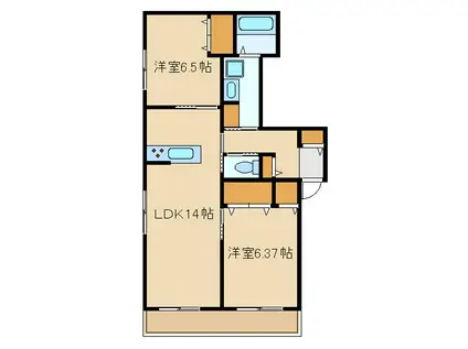 スタープラチナ平和台(2LDK/3階)の間取り写真