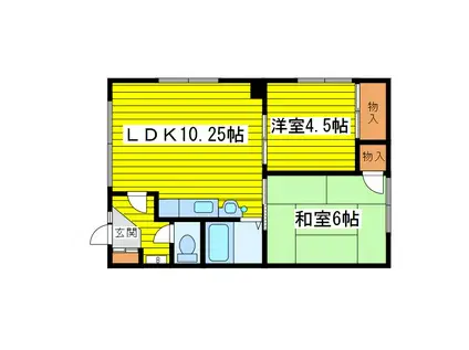 恵マンション(2LDK/2階)の間取り写真