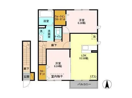 ソウソウ・ソウケン・リュウビ ソウケン(2LDK/2階)の間取り写真