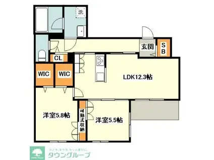 リカ・アイナ(2LDK/1階)の間取り写真