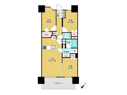 レーベン西八王子NOVERIA(3LDK/2階)の間取り写真